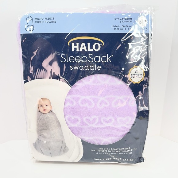 Halo Other - HALO SleepSack Swaddle Micro-Fleece Swaddle Wrap - Heartline Small 3 TO 6 MONTHS